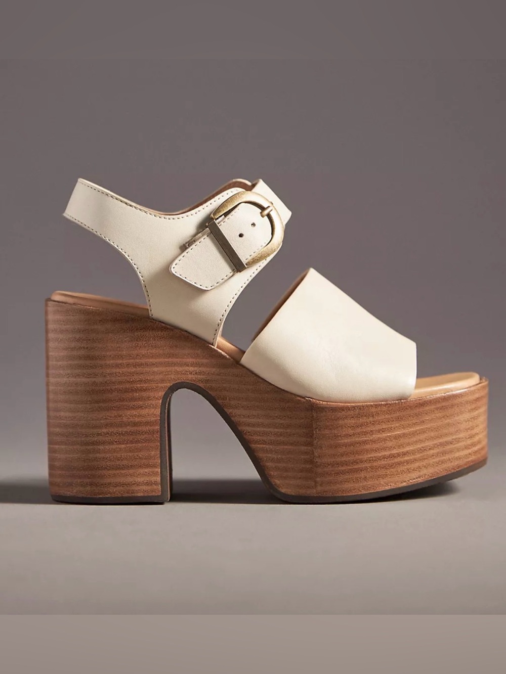 Anthropologie Seychelles Mosh Pit Platform sandals Leather Stacked Heel 7.5